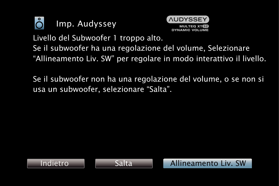 GUI Audyssey SW X85